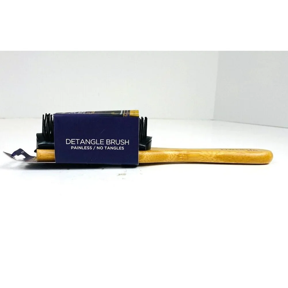 Donna Wood Detangle Brush & 9" Anti Static Carbon Metal Pin Tail Comb (2-Pack) - Picture 3 of 6